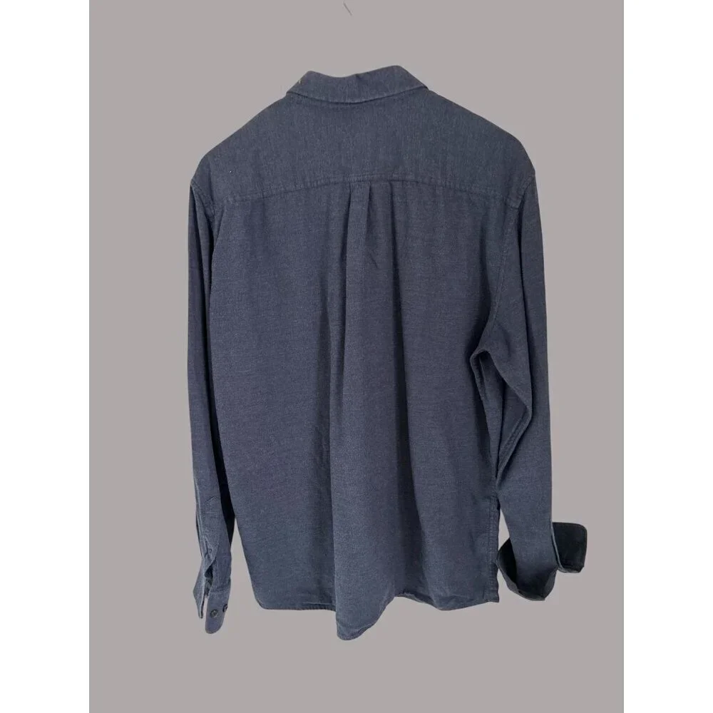 Johnnie-O Surf Flannel Shirt Large Navy Blue 100% Cotton Long Sleeve Button-Up W